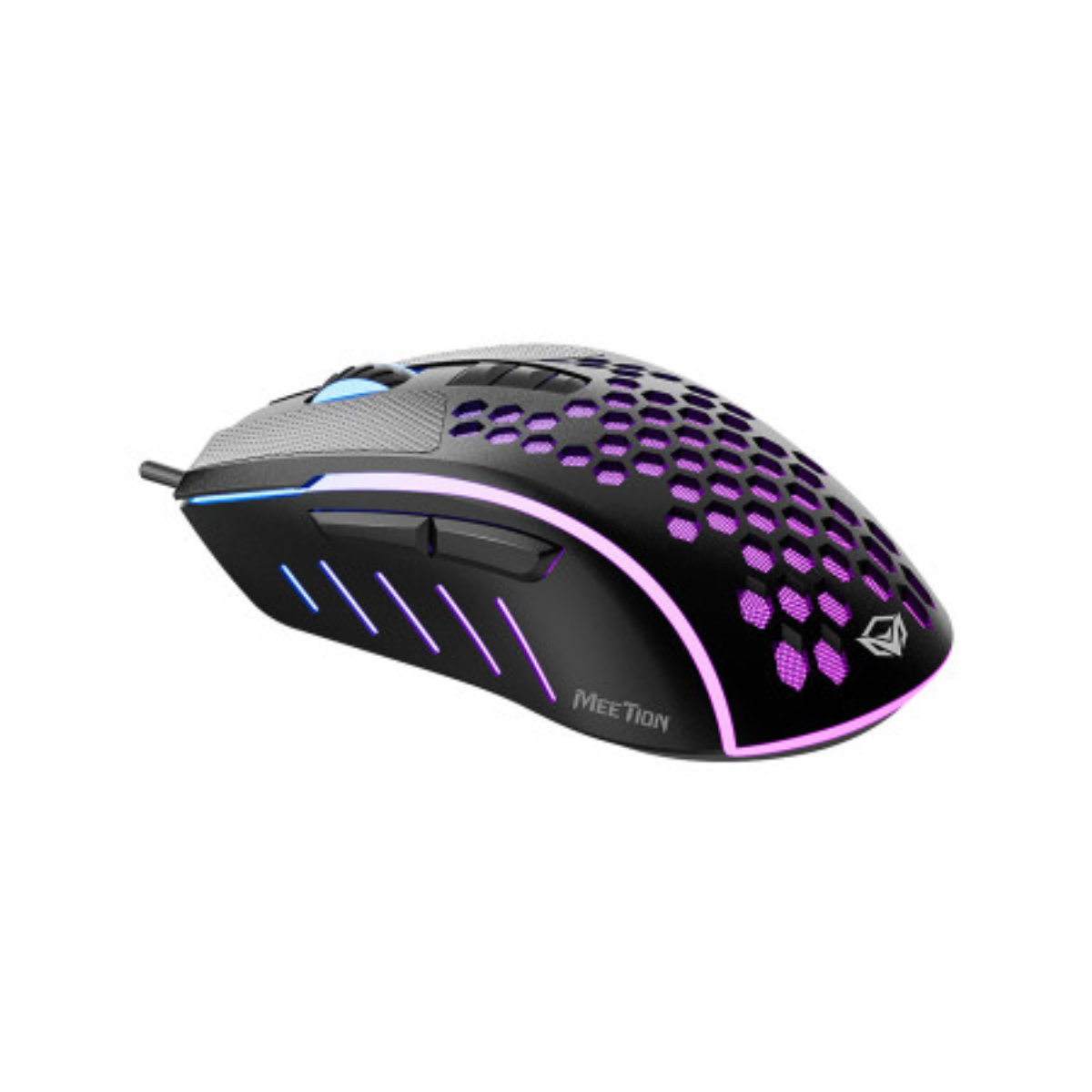 Meetion Rainbow RBG Backlit Wired Mouse | 1.5 m cable and 5 million Key Life