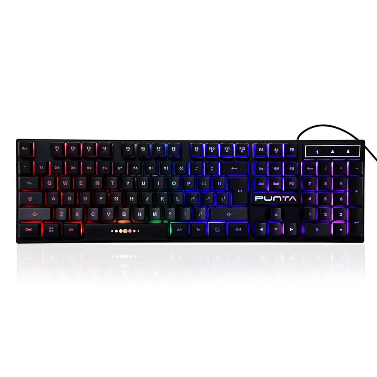  PUNTA Rainbow RBG Backlit Wired Keyboard | 1.5 m cable and 5 million Key Life