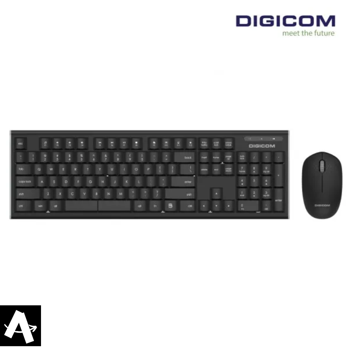 Digicom Wireless Keyboard + Mouse Combo | Dg-K80 (Black)